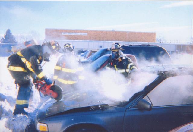 Car Fire, JFK High School January 2005